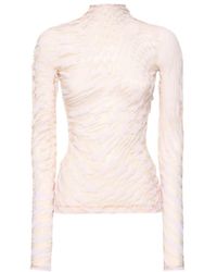 Mugler - High-Necked Long-Sleeved T-Shirt - Lyst