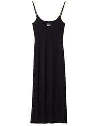 Miu Miu - Logo-Detailed Sleeveless Dress - Lyst