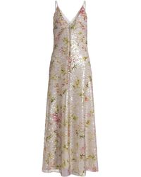 Alberta Ferretti - V-Neck Dress - Lyst