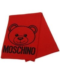 Moschino - Teddy Bear Intarsia-Logo Scarf - Lyst