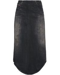 DIESEL - Colored Denim Asymmetrical Mini Skirt - Lyst