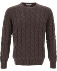 Kangra Cashmere - Kangra Cable-Knit Crew Neck Knitted Sweater - Lyst