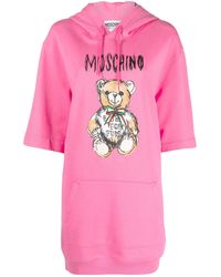 Moschino - Teddy Bear-Print Organic Cotton Minidress - Lyst