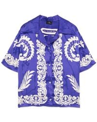 Etro - Floral-Printed Satin Shirt - Lyst