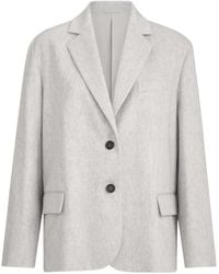 Brunello Cucinelli - Wool Flannel Blazer With Monili - Lyst