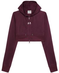 Courreges - Logo-Patch Cropped Zipped Hoodie - Lyst