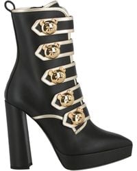 Moschino - Teddy Bear Button-Detailed Ankle Boots - Lyst