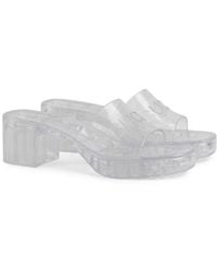 Gucci - Embossed Logo Slide Sandals - Lyst