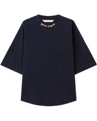 Palm Angels - Curved Logo Collar Over Tee Dark - Lyst