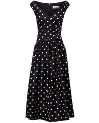 Self-Portrait - Polka-Dot Off-Shoulder Cotton Midi Dress - Lyst