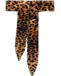 Nour Hammour - Sash Leopard-Print Shearling Belt - Lyst