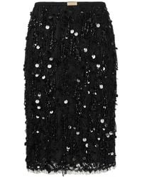Gucci - Sequin Embroidered Lace Skirt - Lyst