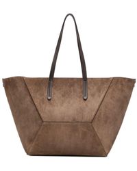 Brunello Cucinelli - Suede-Finish Panelled Tote Bag - Lyst