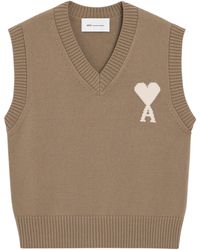Ami Paris - Ami De Coeur V-Neck Knitted Vest - Lyst