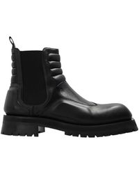 Balmain - Panelled Square Toe Quilted Boots - Lyst