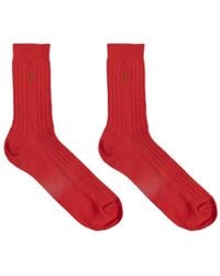 Versace - Ribbed Logo Socks - Lyst