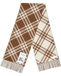 Burberry - Checkered Fringe Scarf - Lyst