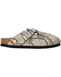 Birkenstock - Boston Suede Flat Sandals - Lyst