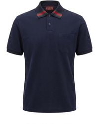 Gucci - Cotton Polo Shirt With Web - Lyst