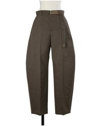 Sacai - Belted Pleated Trousers - Lyst