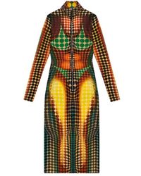 Jean Paul Gaultier - High-Neck Zipper Midi Dress - Lyst