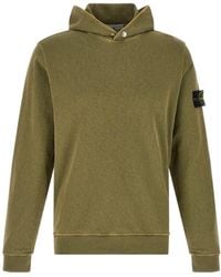 Stone Island - Logo Badge Hoodie - Lyst