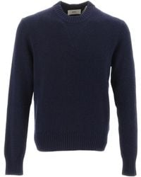 Ami Paris - Logo-Embroidered Knitted Jumper - Lyst