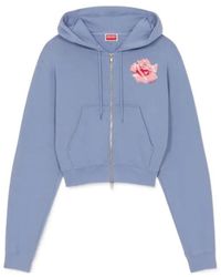 KENZO - Rose Zip-Up Hoodie - Lyst