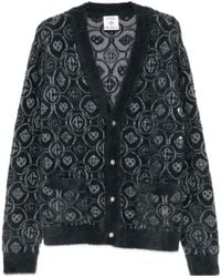 CASABLANCA - Logo-Pattern V-Neck Cardigan - Lyst