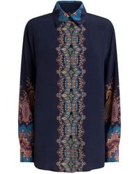 Etro - Silk Shirt With Placed Print - Lyst