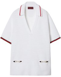 Gucci - Web-Stripe Trim Crochet Top - Lyst