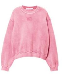 Alexander Wang - T By Logo Embossed Crewneck Sweatshirt - Lyst