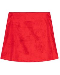 Ganni - Shiny Corduroy Mini Skirt - Lyst