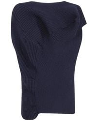 Issey Miyake - Asymmetric Ribbed-Knit Top - Lyst
