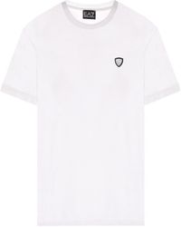 Emporio Armani - Logo Sticker Short-Sleeved T-Shirt - Lyst