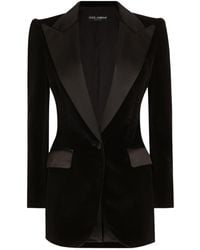 Dolce & Gabbana - Single-Breasted Velvet Turlington Tuxedo Jacket - Lyst