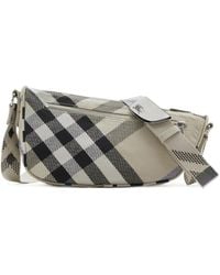 Burberry - Small Shield Checked Messenger Bag - Lyst