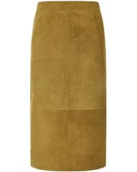 Altuzarra - Hank Paneled Suede Knee-Length Skirt - Lyst