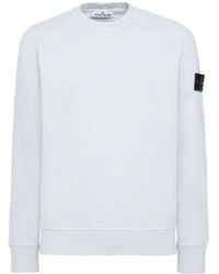 Stone Island - Logo Cotton Crewneck Sweatshirt - Lyst