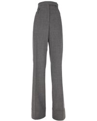 Prada - Belted Blend Trousers - Lyst