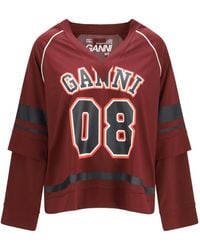 Ganni - Cocora Double Layer Long Sleeve T-Shirts - Lyst