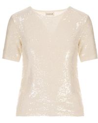P.A.R.O.S.H. - P.A.R.O..H. Sequin-Embellished Short-Sleeved Blouse - Lyst