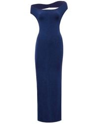 Alaïa - Alaïa Off-Shoulder Open Back Maxi Dress - Lyst