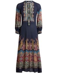 Etro - Long Sleeved Paisley Printed Dress - Lyst