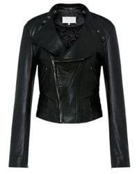 Maison Margiela - Folded Collar Leather Jacket - Lyst