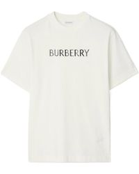 Burberry - Cotton Logo Slim T-Shirt - Lyst