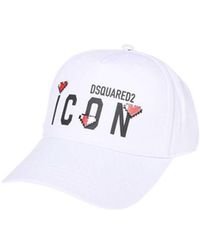DSquared² - Logo Printed Curved Peak Cap - Lyst
