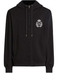 Dolce & Gabbana - Cotton Logo Zip-Up Hoodie - Lyst