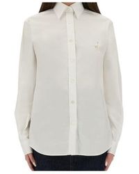 Moschino - Long-Sleeved Curved Hem Shirt - Lyst