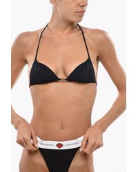 DSquared² - Icon Triangle Bikini Top With Lettering Detail - Lyst
